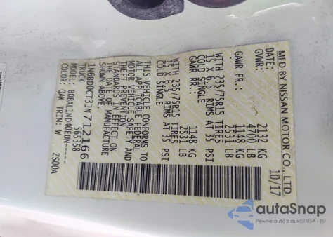 2018 Nissan Frontier S из США, поврежденный, VIN 1N6BD0CT3JN712166